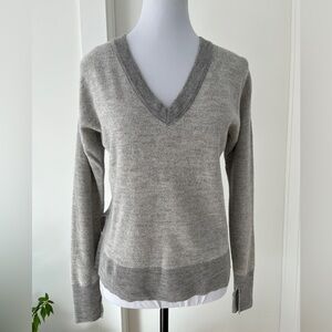 RAG & BONE Jean Extra Fine Merino Wool V Neck Pullover Sweater Academia Preppy